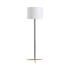 Vedy Floor Lamp with Retro Black Gold Metal Base | White Drum Shade