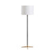 Vedy Floor Lamp with Retro Black Gold Metal Base | White Drum Shade