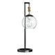 Monny Table Lamp Set of 2 | Glass Globe Shade | Arched Black Metal Frame