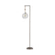 Monny Floor Lamp | Hand-Tied Rope | Glass Globe Shade | Arch Black Metal