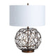 Tara Table Lamp | White Drum Shade | Woven Faux-Leather and Copper Metal CCL-CVAZER148