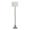 Tasha Floor Lamp | Gray Travertine Marble and Cream White Hardback Shade