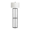 Preco Floor Lamp | Riveted Bronze Metal Folded Corners | Drum Shade