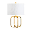 Gracie Table Lamp | White Cotton Velvet Shade | Open Design Gold Metal