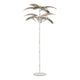 Masha Floor Lamp with Palm Frond Shade | Antique Brass and Black Metal