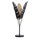Rocky Table Lamp with Embossed Palm Frond Shade | Black Gold Metal