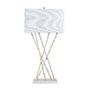 Kaya Table Lamp | Modern Bamboo Shoots Design | White Marble and Linen Shade