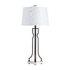 Traya Table Lamp with Tapered Shade | Aged Bronze | White-Gray Marble Base