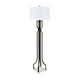 Traya Floor Lamp with Tapered Shade | Aged Bronze Metal | White-Gray Marble
