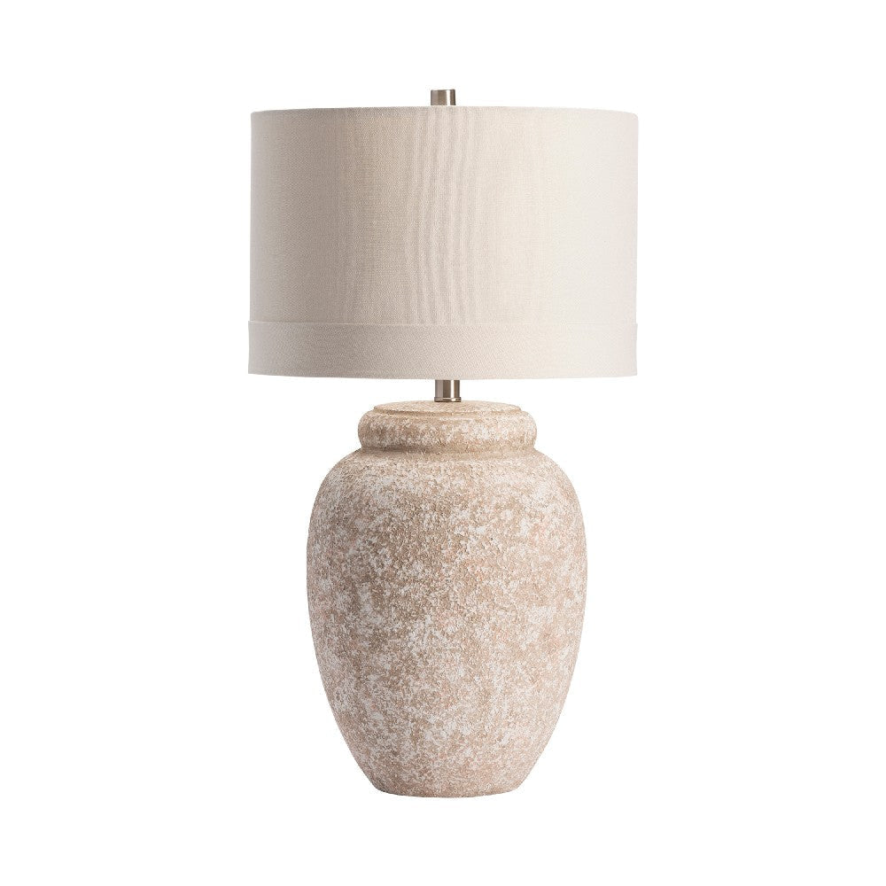 Dolly Table Lamp | Cream Drum Shade | Classic Solid Beige Ceramic Base