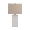 Layla Table Lamp with Linen Shade | White Rectangular Ceramic Base