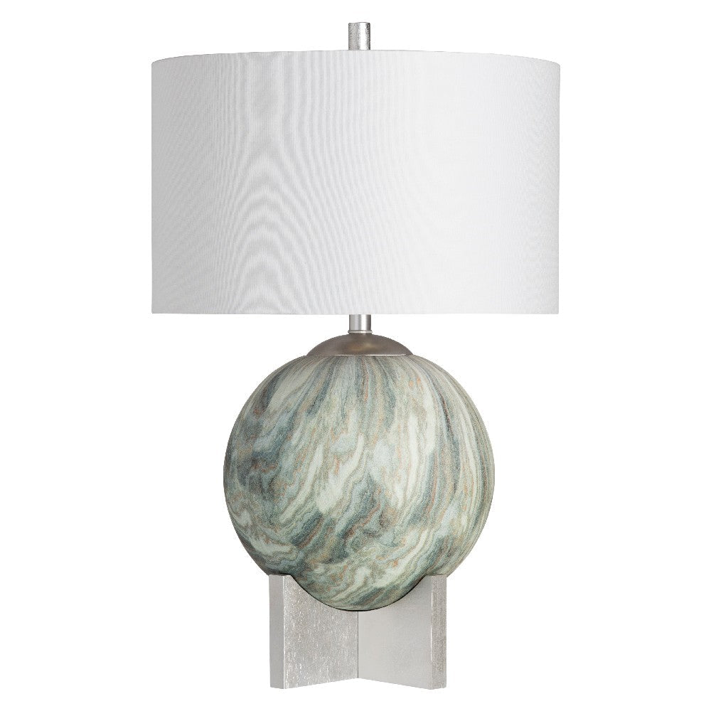 Sally Table Lamp | Geometric Spherical Multi-Color Ceramic Base | Drum Shade