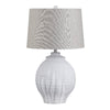 Adya Table Lamp with Hardback Tapered Drum Shade | Gray-White Ceramic
