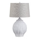 Adya Table Lamp with Hardback Tapered Drum Shade | Gray-White Ceramic
