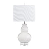 Roxy Table Lamp with White Linen Shade | Crystal Base with White Ceramic