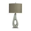 Arvy Table Lamp Set of 2 | Hardback Drum Shade | Sculpted Green Ceramic