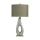 Arvy Table Lamp Set of 2 | Hardback Drum Shade | Sculpted Green Ceramic