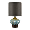 Xyla Artisan Table Lamp | Cylindrical Hardback Shade | Blue Glaze