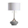 Tanny Table Lamp | White Hardback Shade | Silver Gray Metal Concrete Base