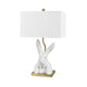 Table Lamp Set of 2 | Bunny Inspired Gold Base | White Linen Shade