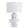 Rena Table Lamp | Dapper Dog White Resin Base | White Linen Shade