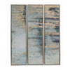 Wall Art Set of 3 | Handcrafted Abstract Canvas Painting | Blue Gray 15x60