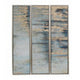 Wall Art Set of 3 | Handcrafted Abstract Canvas Painting | Blue Gray 15x60