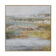 Handcrafted Abstract Wall Art Landscape Canvas | White Green 60x60 Square
