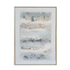 Handcrafted Wall Art Abstract Landscape on White Canvas | 40x54 Brown Frame