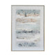 Handcrafted Wall Art Abstract Landscape on White Canvas | 40x54 Brown Frame