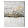 Hand Painted Wall Art | Abstract Canyon on Canvas | White & Brown | 49x61