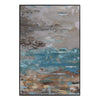 Hand Painted Abstract Wall Art Landscape on Canvas | Black Frame | 41x61