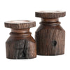 Crestview Candleholder Set of 2 | Distressed Brown Resin Barn Post Pillar Holders CCL-CVCHE713