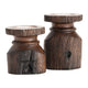 Crestview Candleholder Set of 2 | Distressed Brown Resin Barn Post Pillar Holders CCL-CVCHE713