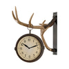 Crestview Deer Park Faux Antler Wall Clock | 16" Rustic Cabin Resin Accent