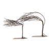 Crestview Wind Blown Decorative Tree Sculpture Set of 2 | Bronze & Brown Metal CCL-CVDDP952