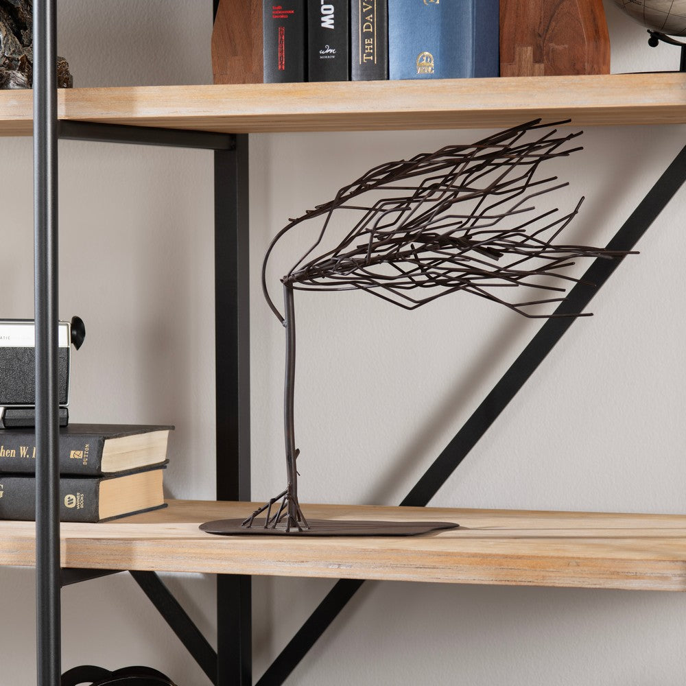 Crestview Wind Blown Decorative Tree Sculpture Set of 2 | Bronze & Brown Metal