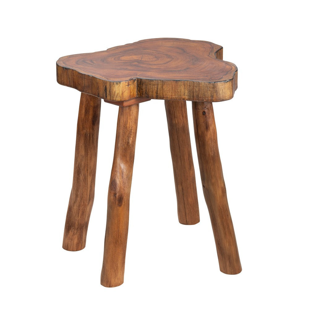 Kew Side End Table | 22’’ Live Edge Top | Brown Bayur Wood CCL-CVFDR1002