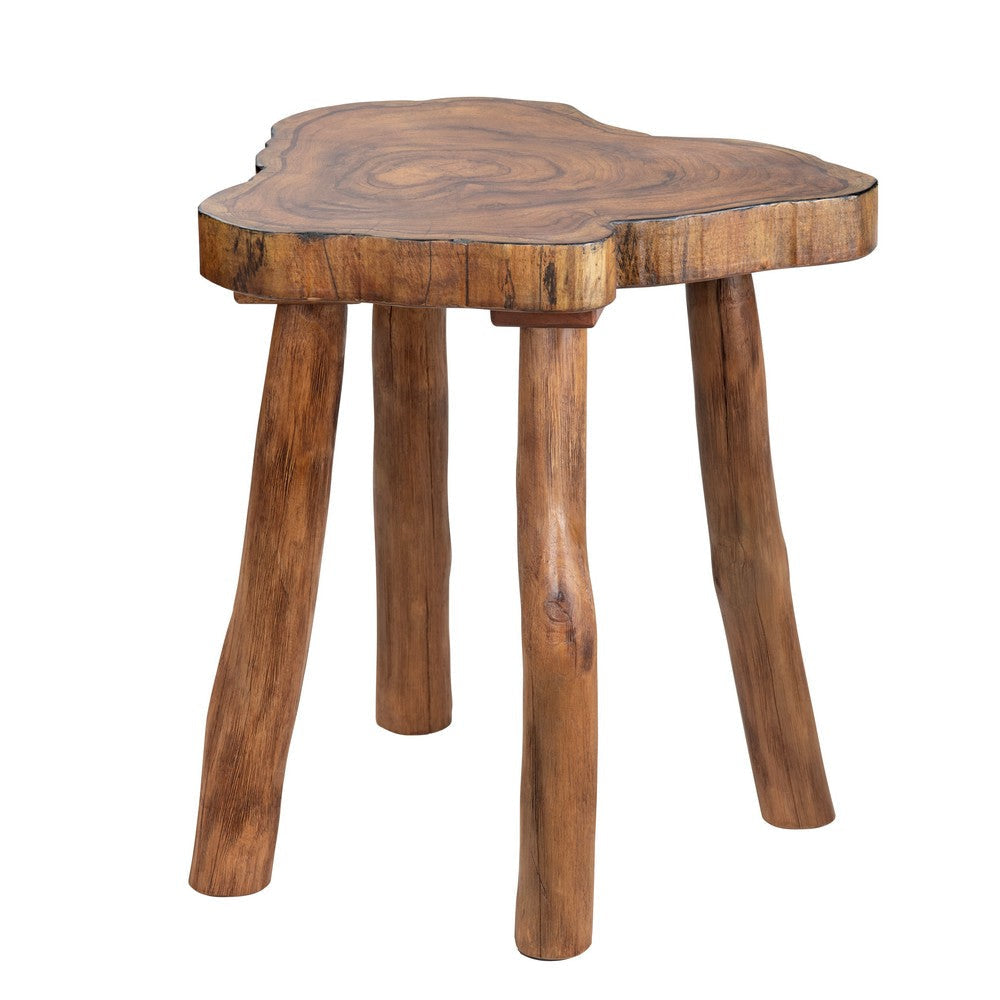 Kew Side End Table | 22" Live Edge Top | Brown Bayur Wood