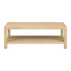 Crestview Fery Coffee Table | 50’’ Top w Lower Shelf | Tan Raffia CCL-CVFDR1007