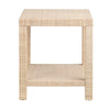 Fery Side End Table | 20’’ Square Top | Open Storage | Tan Brown Rafia CCL-CVFDR1008