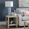 Fery Side End Table | 20" Square Top | Open Storage | Tan Brown Rafia