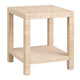 Fery Side End Table | 20" Square Top | Open Storage | Tan Brown Rafia