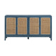 Crestview Sho Sideboard Cabinet | 4 Rattan Woven Doors | 60’’ Blue CCL-CVFDR1010