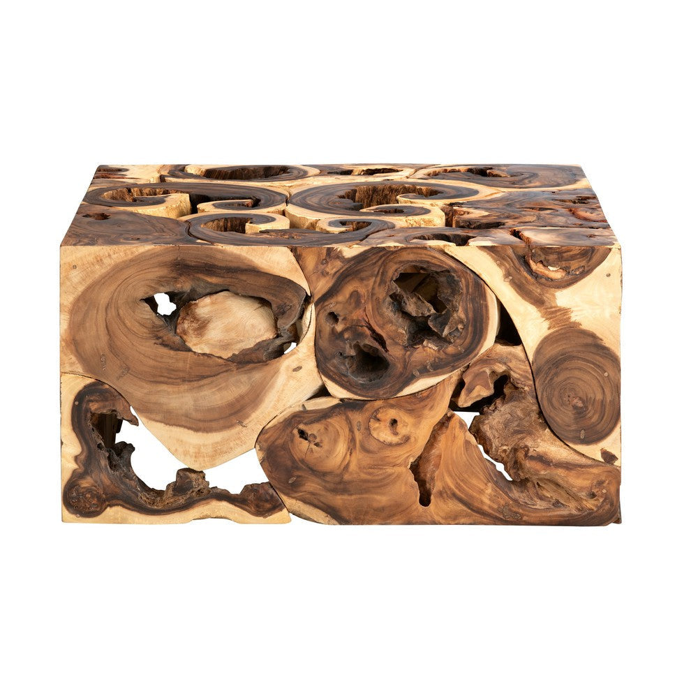 Crestview Nery Coffee Table | 39’’ Sculptural Brown Solid Suar Wood CCL-CVFDR1011