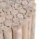 Ixy Accent Table | 22’’ Round Vertical Natural Brown Teak Wood Base CCL-CVFDR1017
