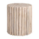 Ixy Accent Table | 22" Round Vertical Natural Brown Teak Wood Base