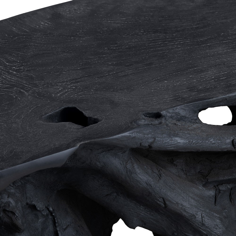 Crestview Bia Console Table | 64’’ Top w Charred Root Base | Black CCL-CVFDR1018