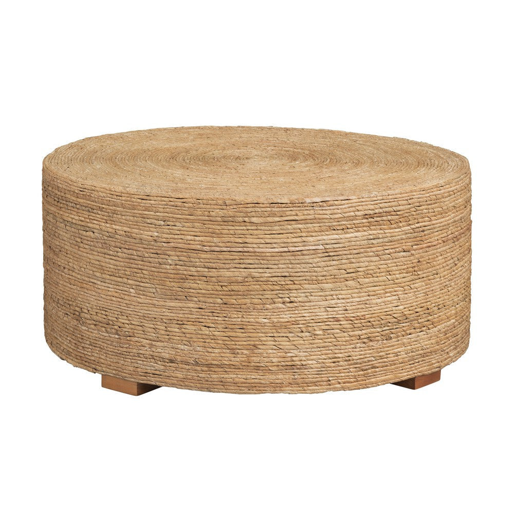 Crestview Rez Coffee Table | 38’’ Round Top | Light Tan Rope Woven CCL-CVFDR1020