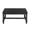 Jery Coffee Table | 34’’ Square Top | Turned Beaded Legs | Black Wood CCL-CVFDR1022